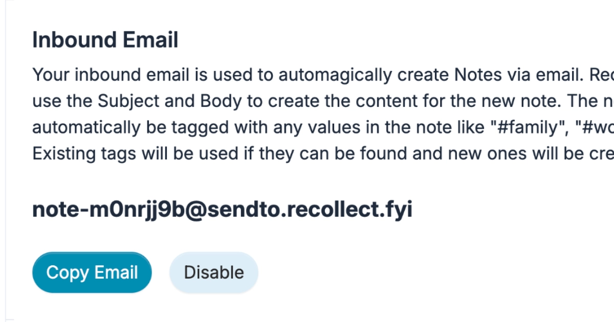 Create notes via email