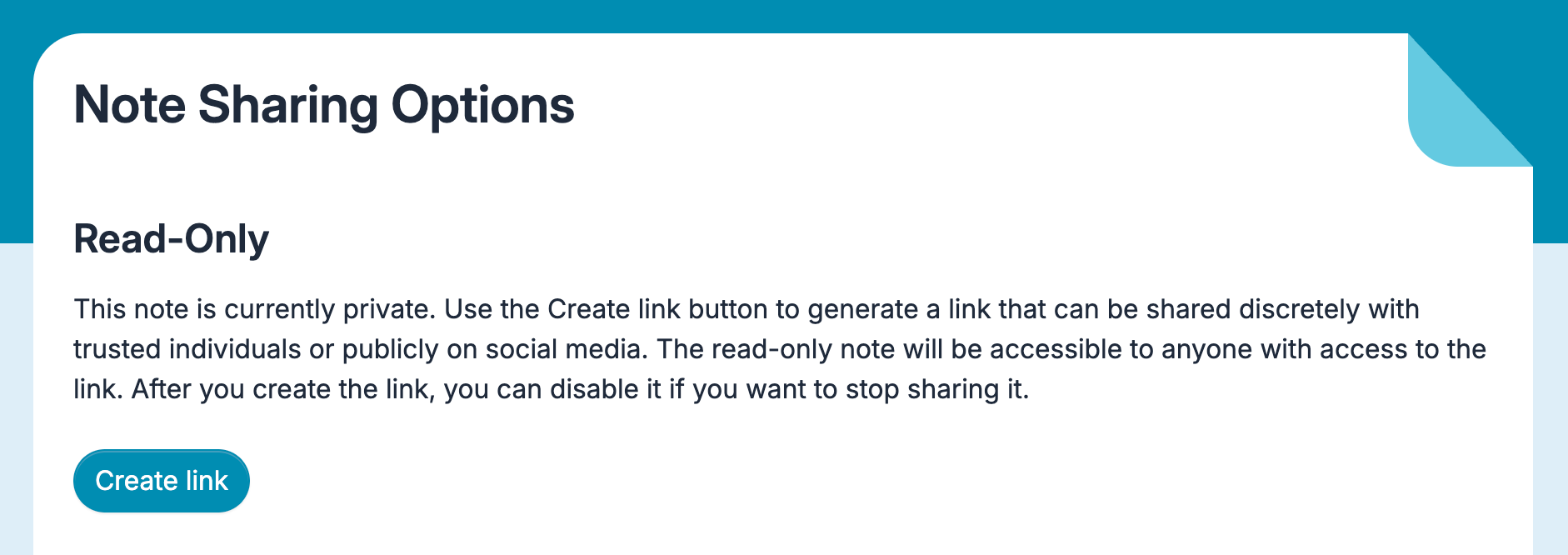 Create read-only link