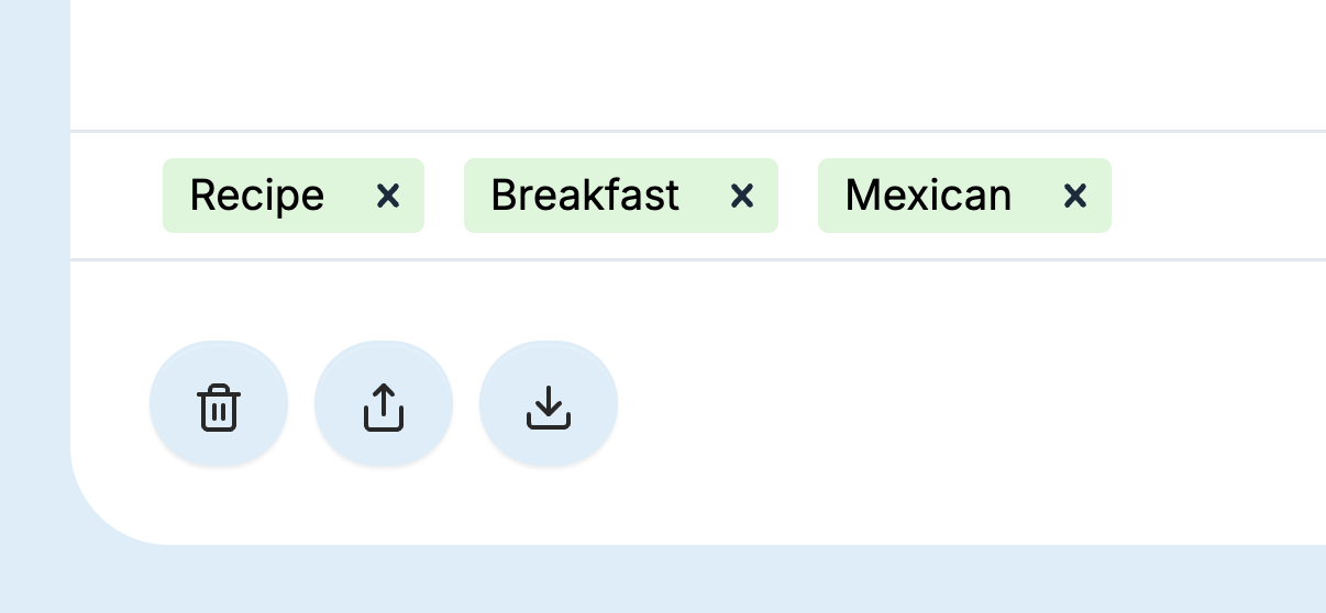 List of tags in a note