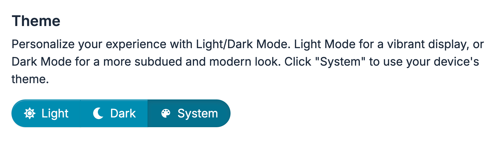 System theme setting